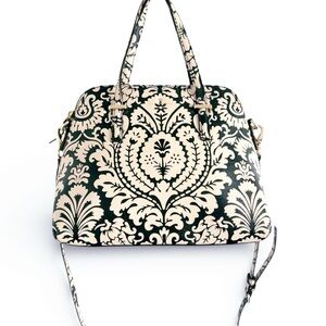 Kate Spade New York Cedar Street Black Beige Floral Maise Satchel Crossbody bag